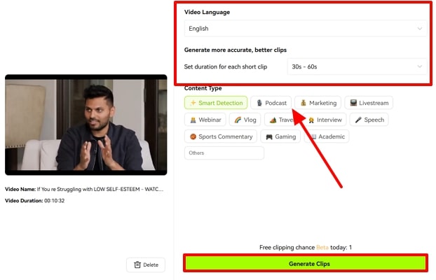 adjust settings for optimal clipping