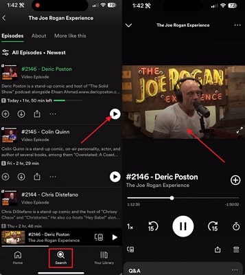 enjoy video podcasts on spotify