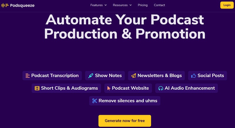 Podsqueeze AI Podcast Generator Free