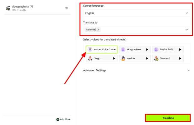 define podcast translation settings blipcut