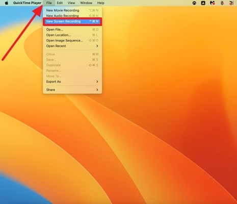 tap new screen recording from file