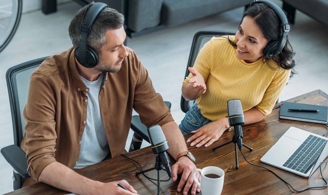 record podcasts with guests