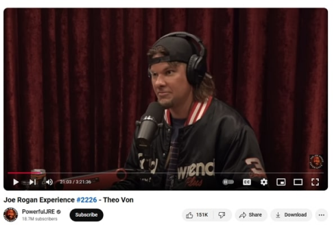 joe rogan podcast with theo von