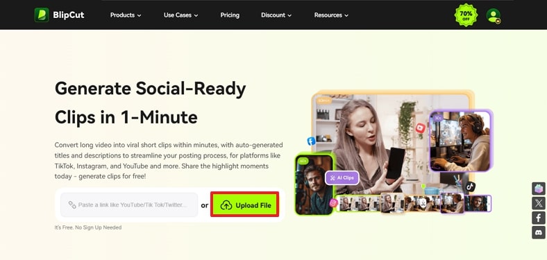 add video podcast across blipcut