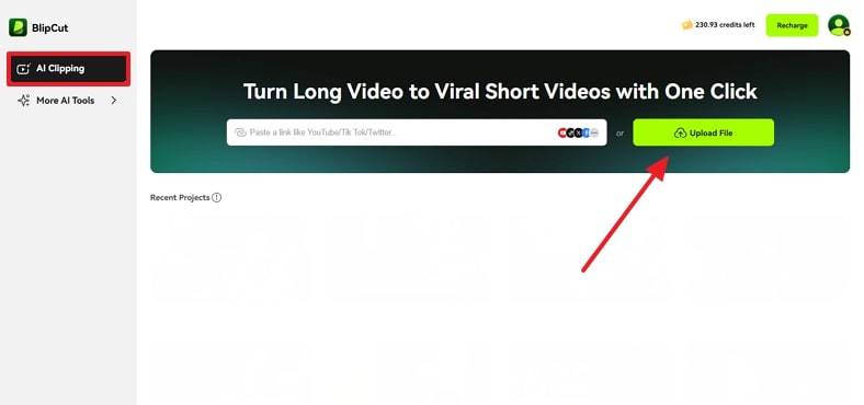 click upload file to continue