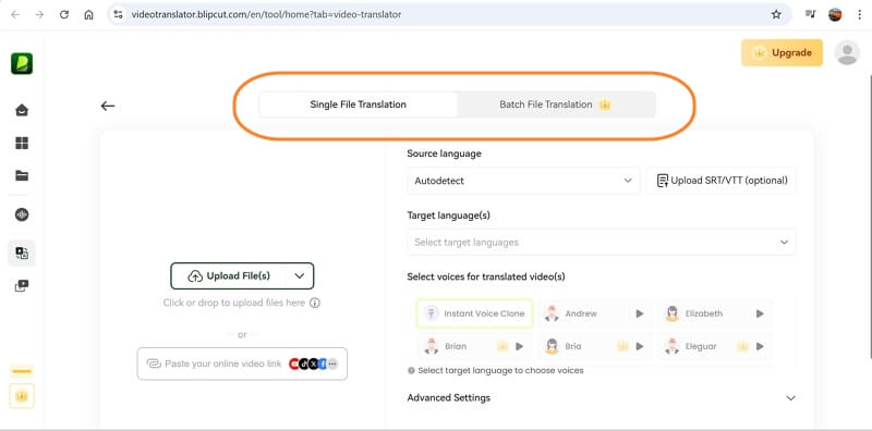 blipcut online video translator guide 1