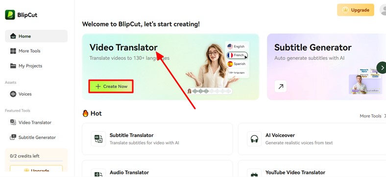 create subtitles with blipcut