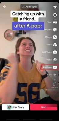how to turn captions on tiktok