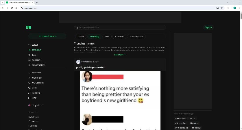use memedroid as a meme website
