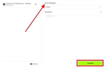 select language and translate blipcut