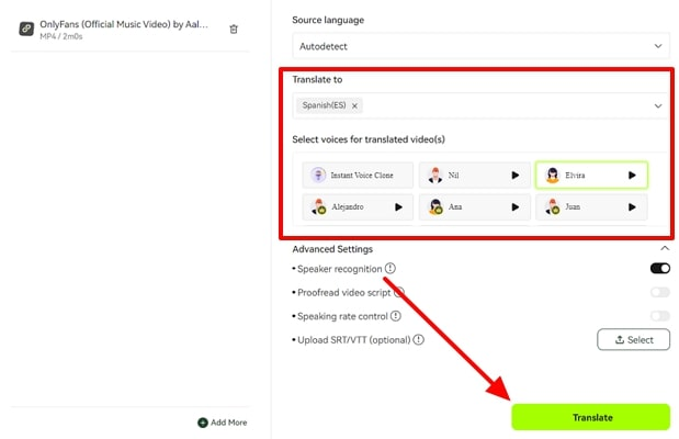 Select Language Fancy English Translator