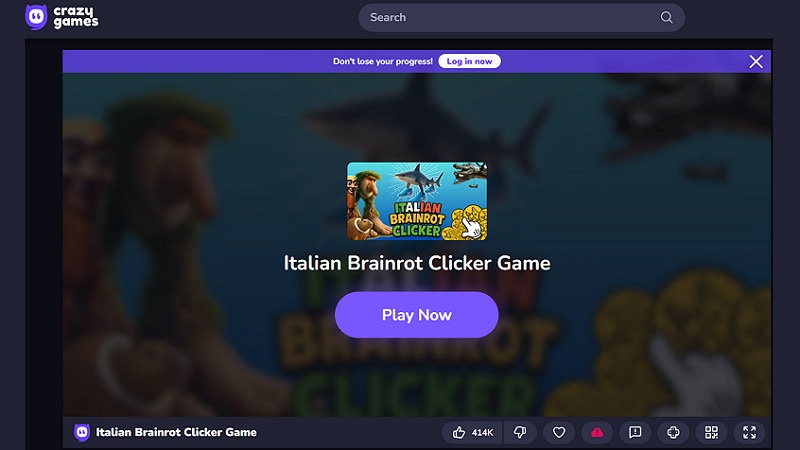 Start italian brainrot clicker game