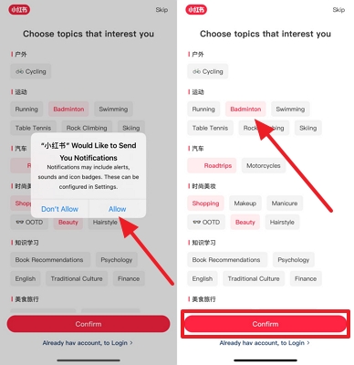rednote app download and confirm topics