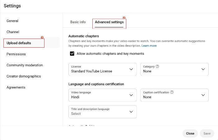 go to advanced settings