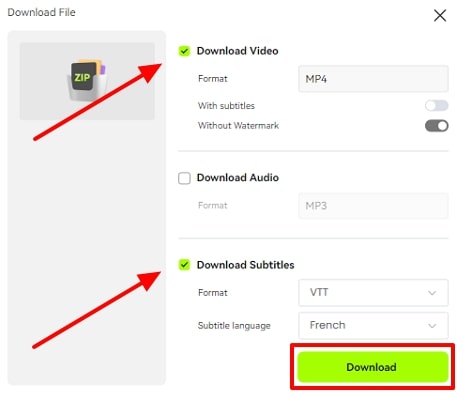 download subtitles and video blipcut