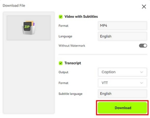 download video with preferred settings