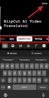 choose font and press done