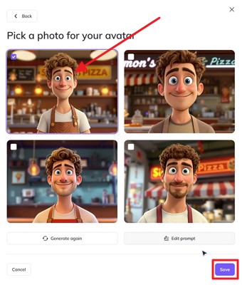 choose avatar generated create video heygen