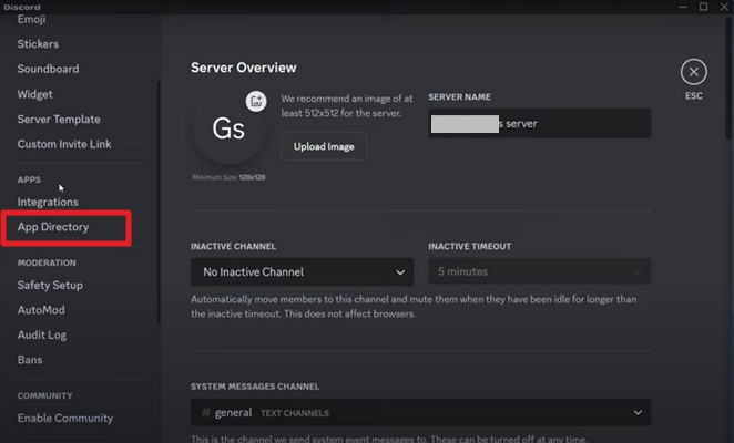 click on app directory
