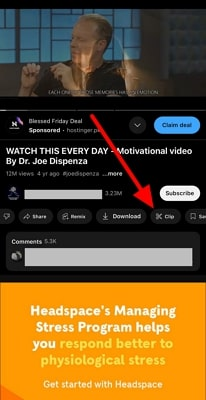 how do i clip youtube video on iphone