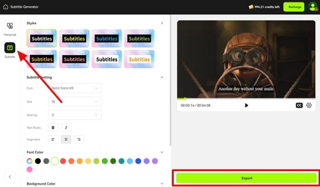 Customize Subtitles Fancy English Translator