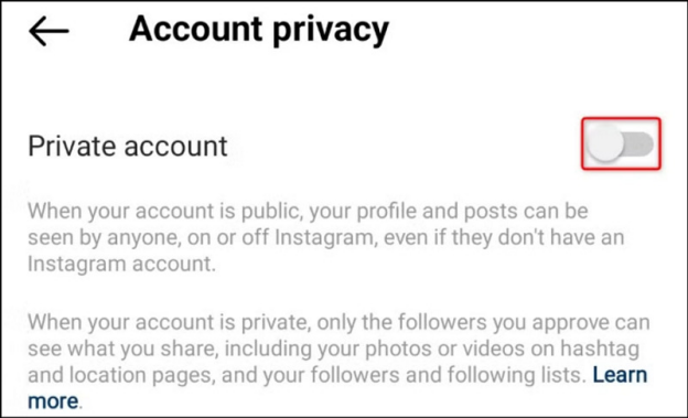 Hide Following List via Instagram Private Account