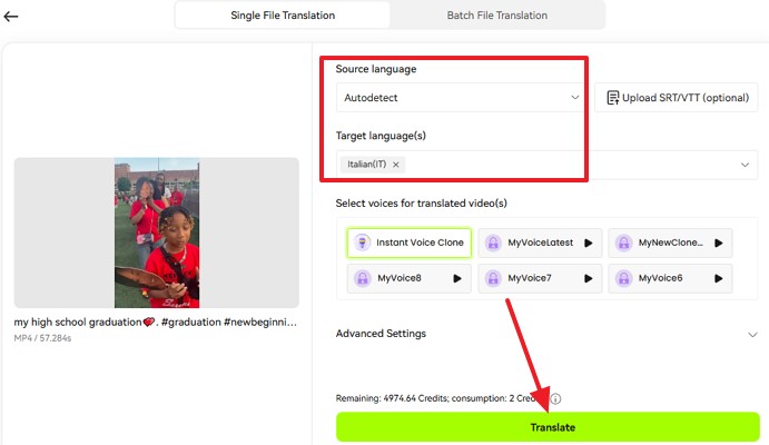 select language preferences and translate tiktok