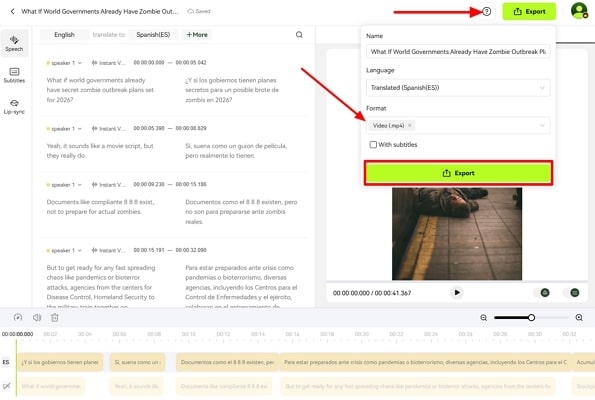 preview and download final video