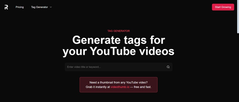 youtube tag generator rapidtags