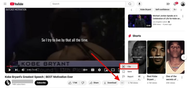 access clip youtube video feature
