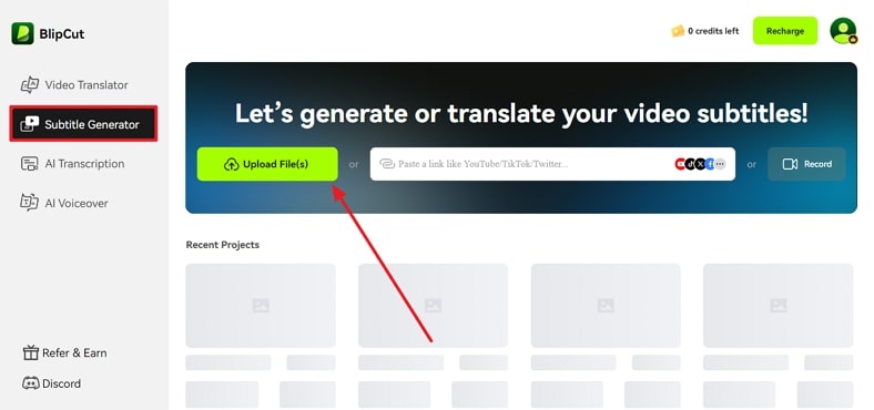 upload video on blipcut