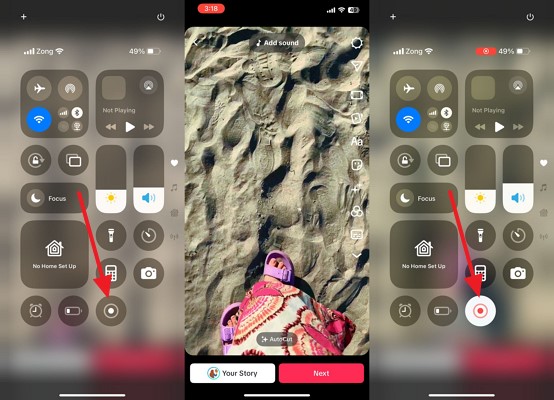 screen record tiktok without posting