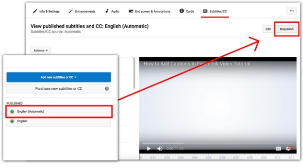 how to replace youtube automatic captions with subtitles