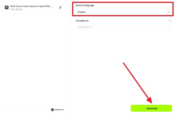 hit generate button after language adjustments