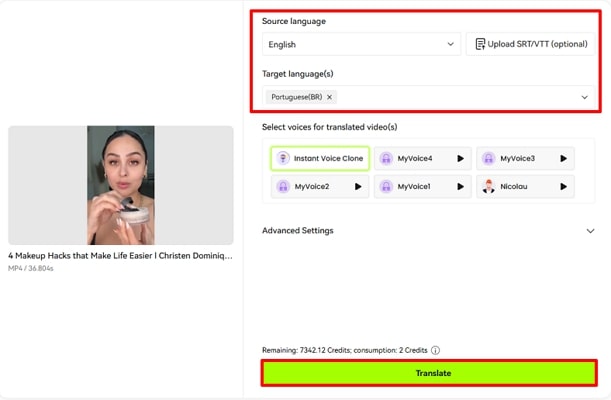 Translate and Generate Subtitles