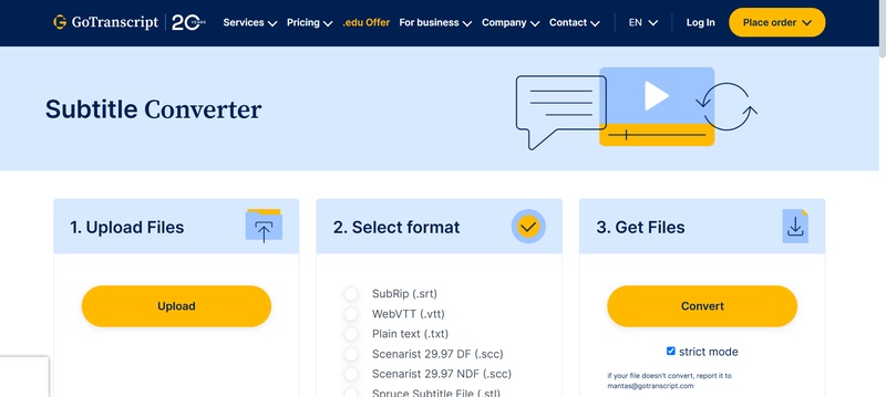 gotranscript best vtt to srt converter tools