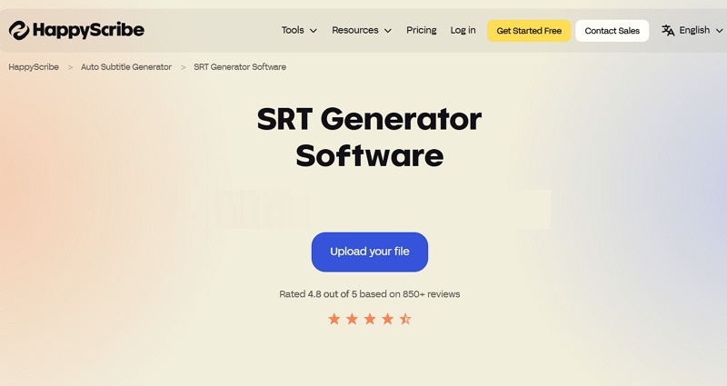 HappyScribe Generate SRT File