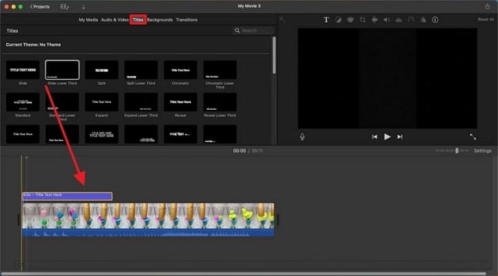 add title in imovie mac