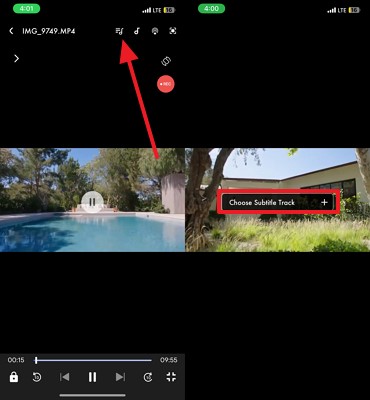 choose subtitle track on iphone