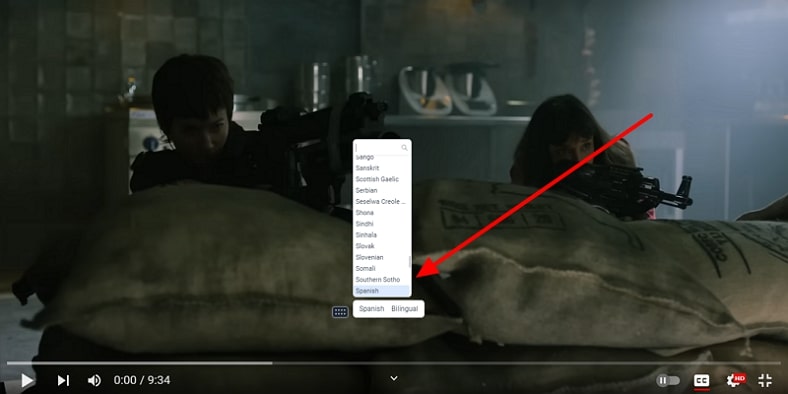 changing dual subtitles youtube language