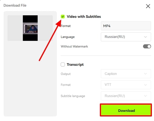 download video with subtitles blipcut