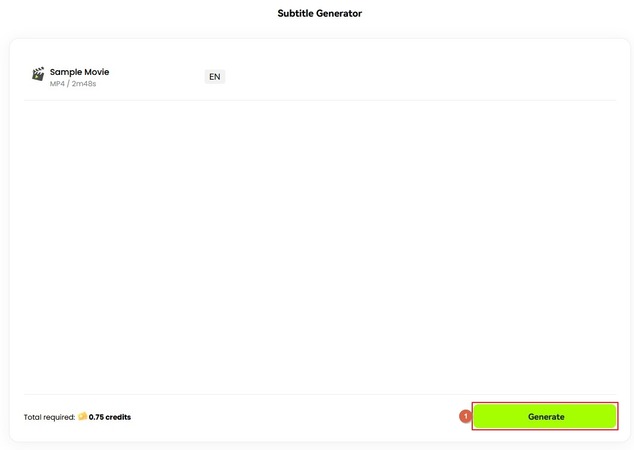 Klicken Sie auf „Generieren“