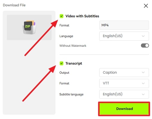 define downloading parameters blipcut
