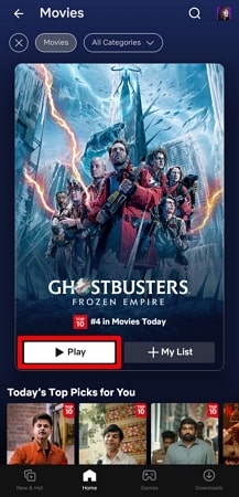 start netflix on mobile app