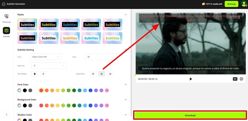 reposition dual subtitles and preview