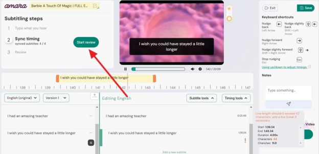 review amara closed captioning
