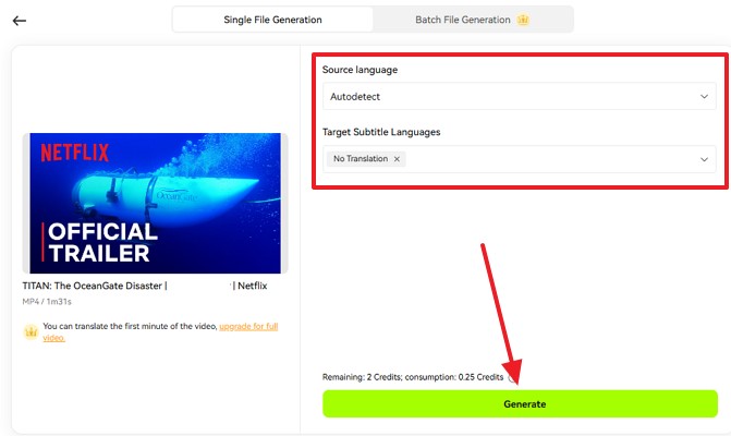 subtitles downloaded movie through blipcut