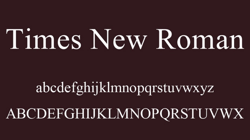 Times New Roman Subtitle Font