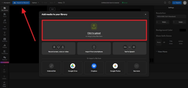 upload video for flixier subtitles