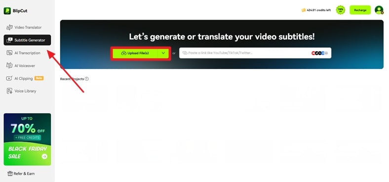 add file for subtitle generation blipcut